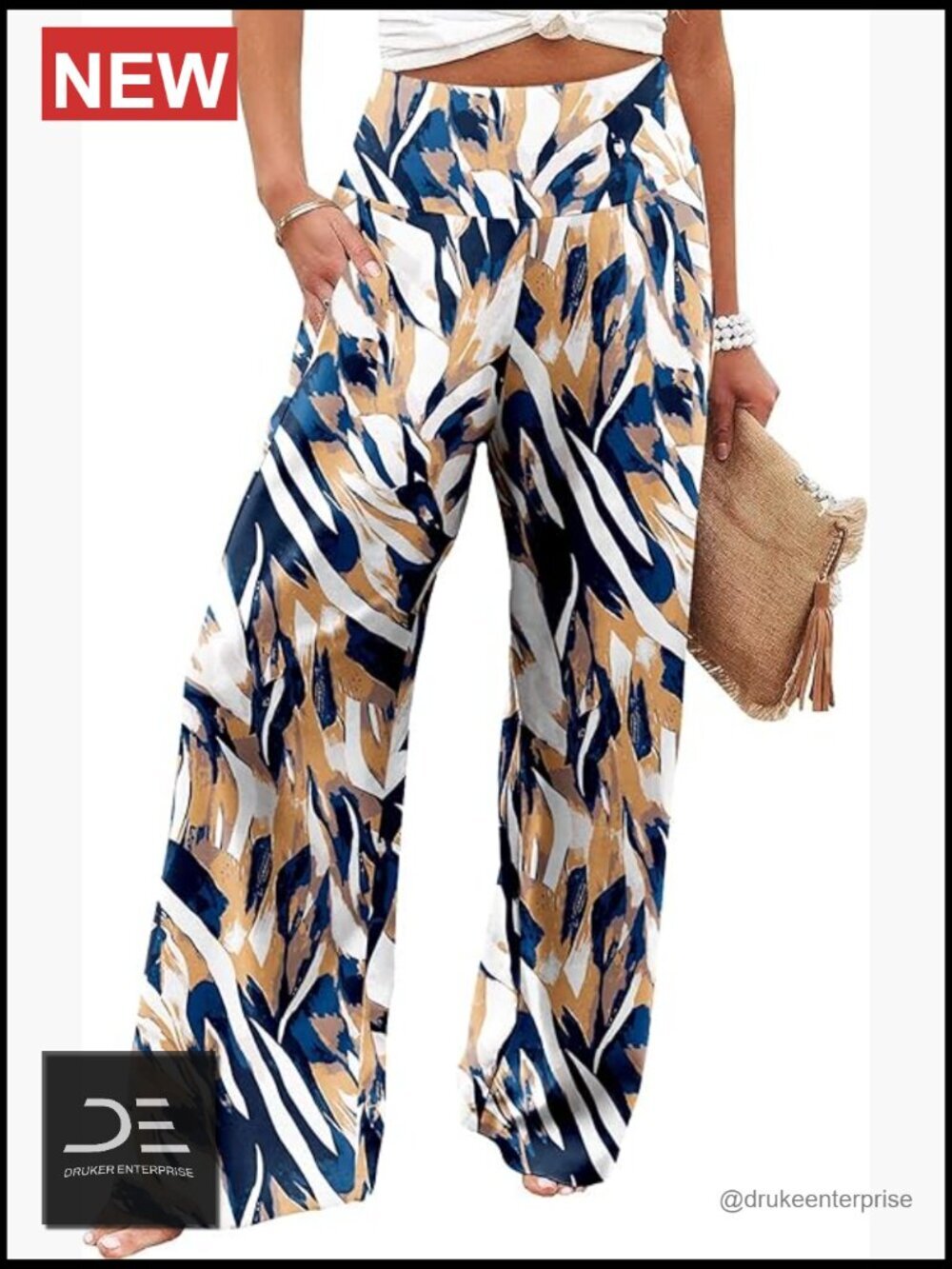 Women's Palazzo Lounge Pants Wide Leg High Waist Flowy with Pockets